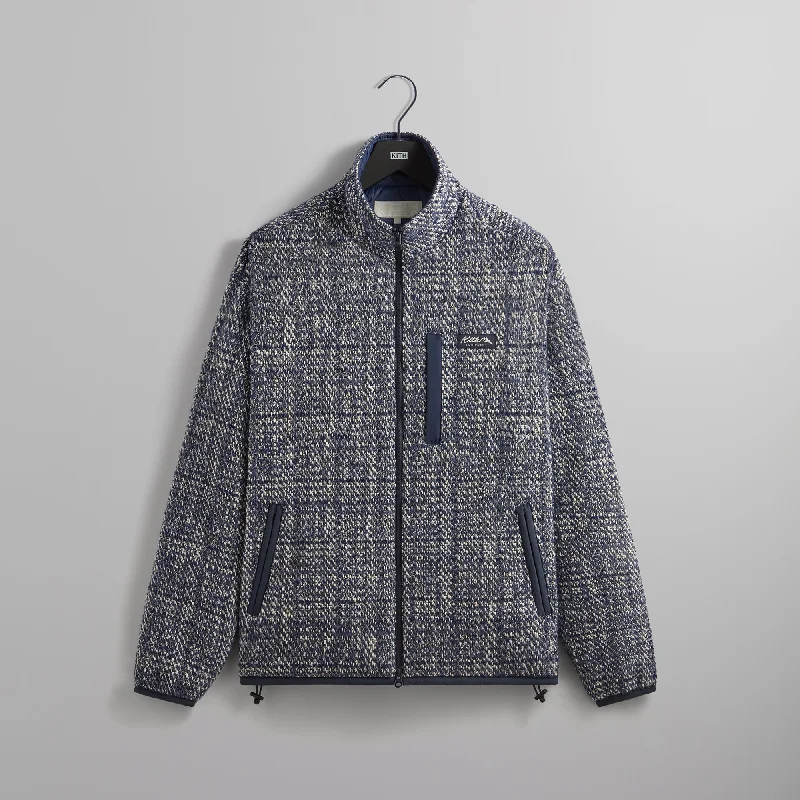 Elegant And Noble Kith Textured Tweed Claremont Full Zip - Cave