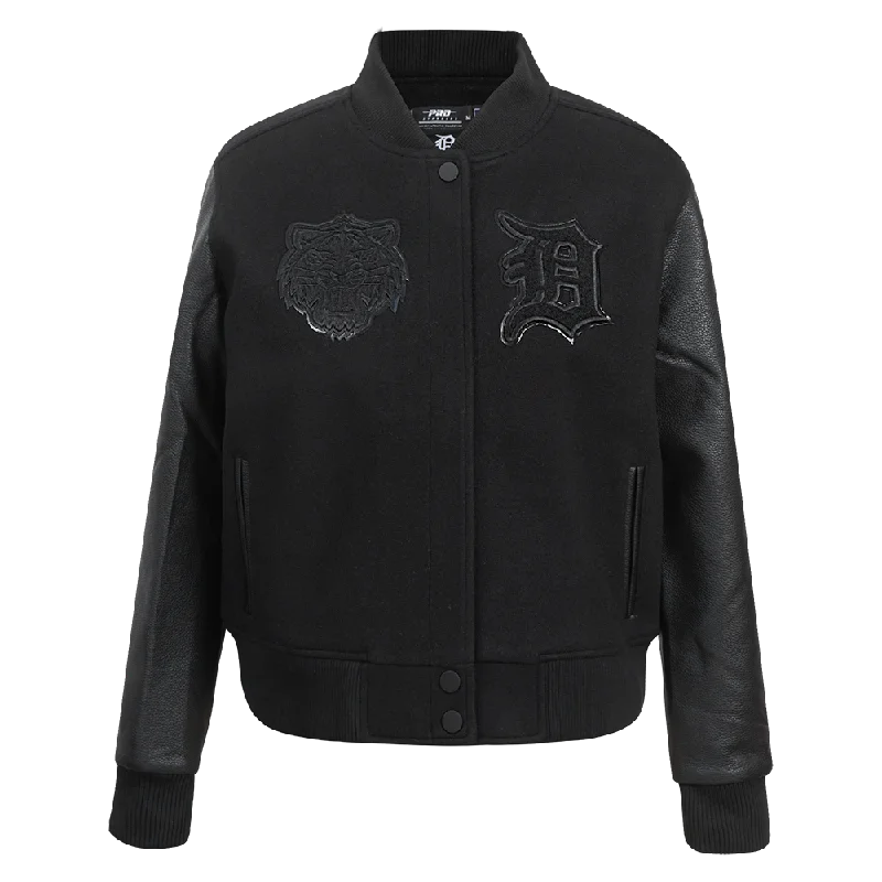 Personalized Series MLB DETROIT TIGERS TRIPLE BLACK WOMEN'S WOOL VARSITY JACKET (TRIPLE BLACK WOMEN'S) Personalized Series MLB DETROIT TIGERS TRIPLE BLACK WOMEN'S WOOL VARSITY JACKET (TRIPLE BLACK WOMEN'S)