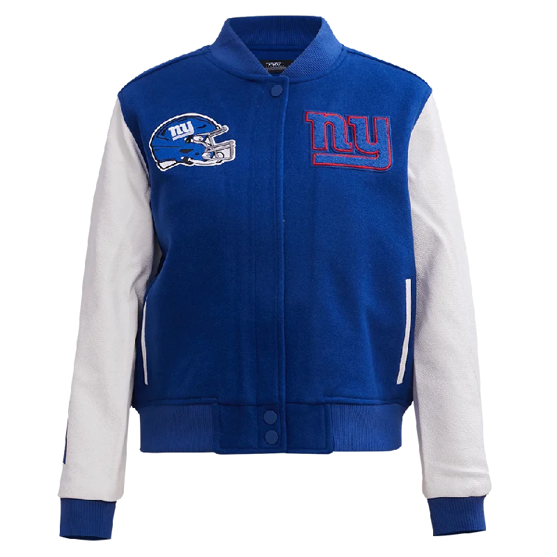 High Street Design NFL NEW YORK GIANTS CLASSIC WOMEN'S VARSITY JACKET (DODGER BLUE/WHITE) High Street Design NFL NEW YORK GIANTS CLASSIC WOMEN'S VARSITY JACKET (DODGER BLUE/WHITE)