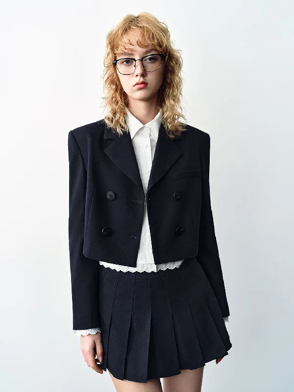 Mid-length Style V-Neck Straight Blazers