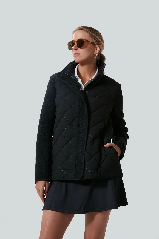 Exquisite Fabrics Black Quilted Evonne Jacket