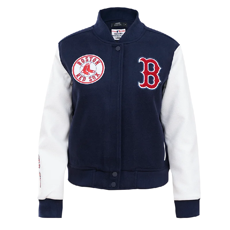 New Season Series MLB BOSTON RED SOX WOOL WOMEN'S VARSITY JACKET (MIDNIGHT NAVY/WHITE) New Season Series MLB BOSTON RED SOX WOOL WOMEN'S VARSITY JACKET (MIDNIGHT NAVY/WHITE)