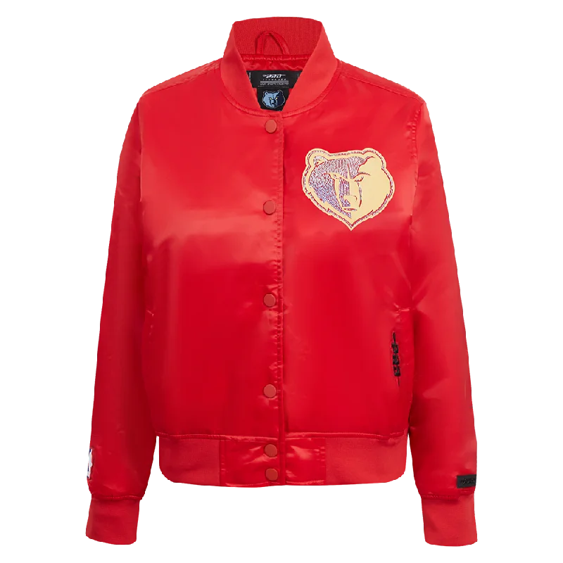 Trendy And Casual NBA MEMPHIS GRIZZLIES CITY EDITION WOMEN'S 24-25 SATIN JACKET (RED) Trendy And Casual NBA MEMPHIS GRIZZLIES CITY EDITION WOMEN'S 24-25 SATIN JACKET (RED)