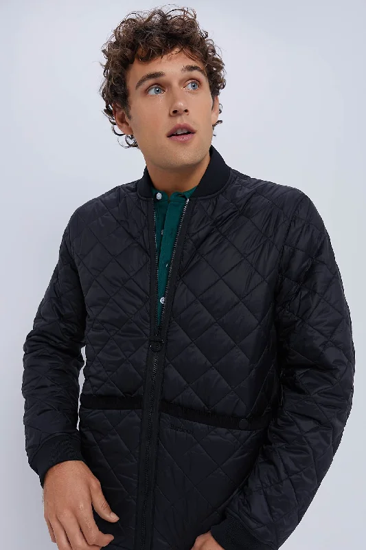 Personalized Design Black Re-Engineered Liddesdale Quilted Jacket