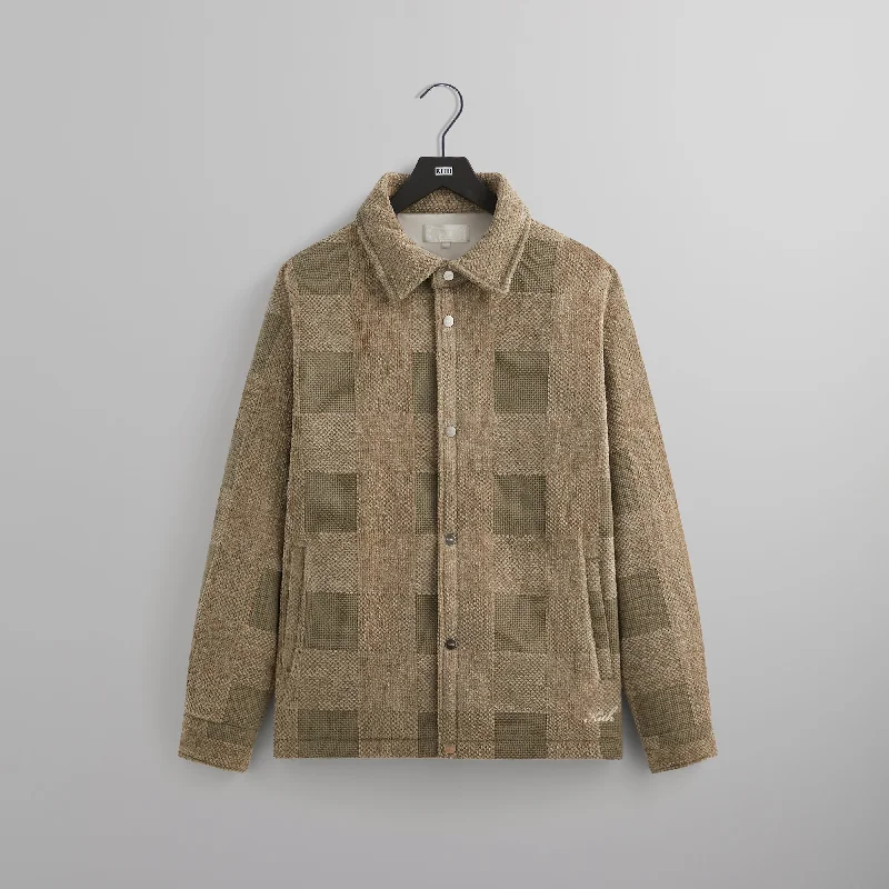 Youthful Vitality Kith Chenille Plaid Brixton Puffed Shirt Jacket - Palomino