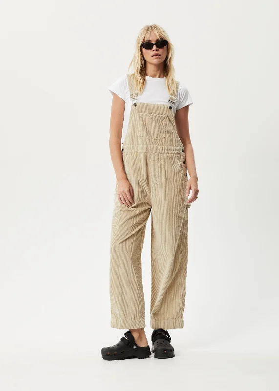 Versatile Items AFENDS Womens Paradise Louis - Corduroy Overalls - Dark Ecru