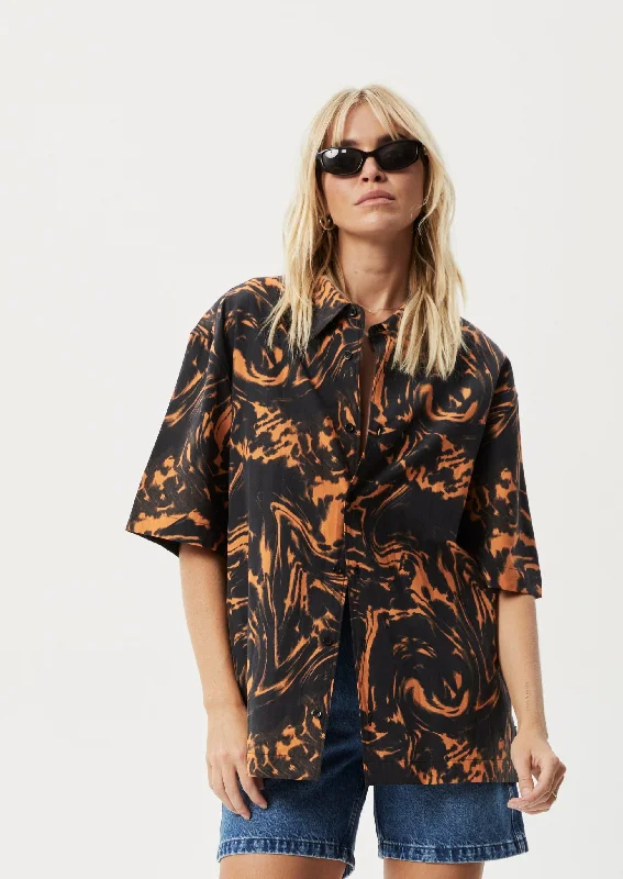 Leisure Travel AFENDS Womens Marble - Short Sleeve Shirt - Black