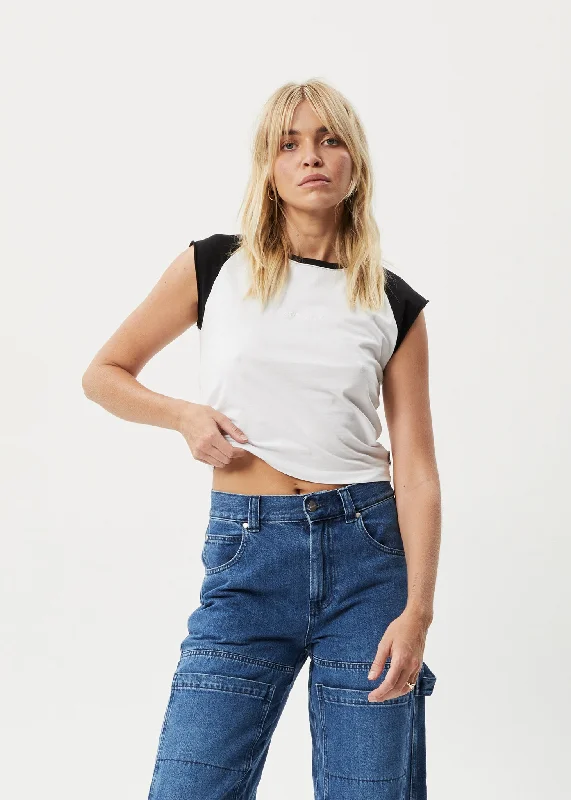 Simple Solid Color AFENDS Womens Ryan - Raglan Tank - Black