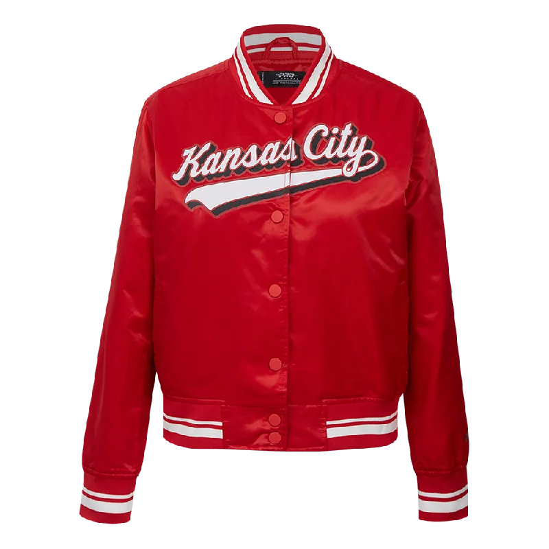 European Plan NFL KANSAS CITY CHIEFS SCRIPT TAIL WOMEN'S SATIN JACKET (RED)