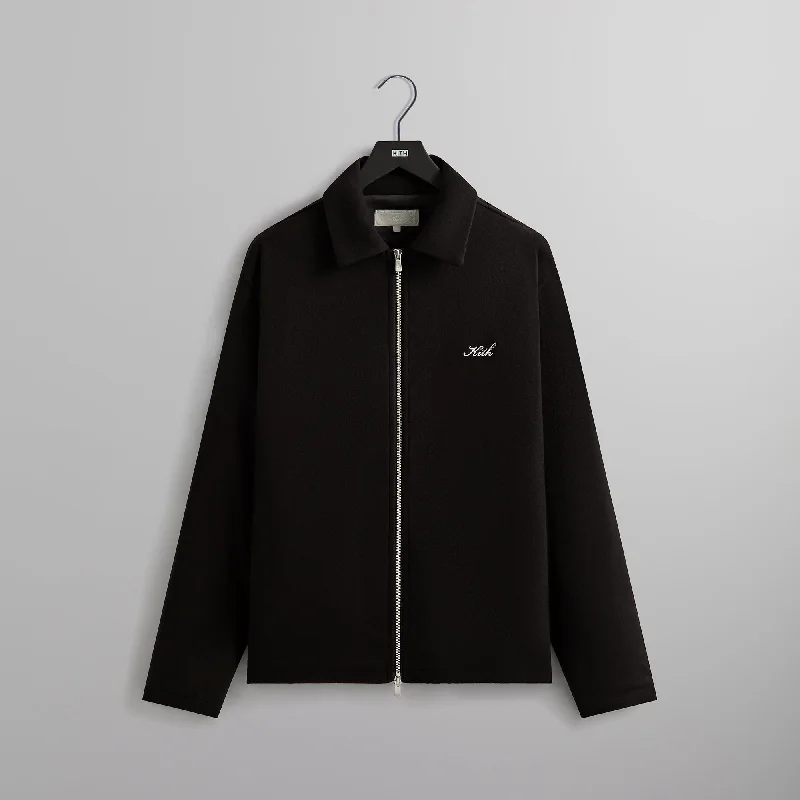 End Of The Year Kith Felted Jersey Lane Coaches Jacket - Black