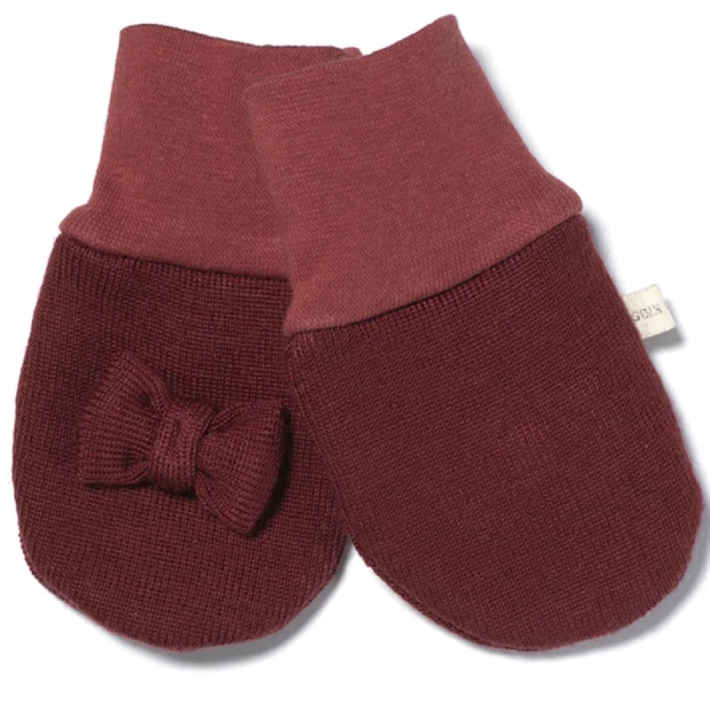 Trendy and versatile Racing Kids Mittens Baby Bow Dark Rose
