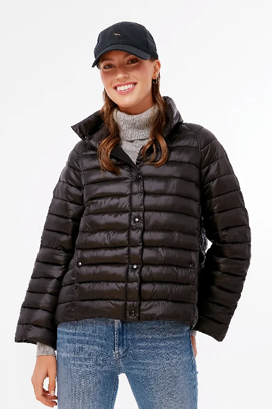 Street Sports Shoes Black Puffer Jacket