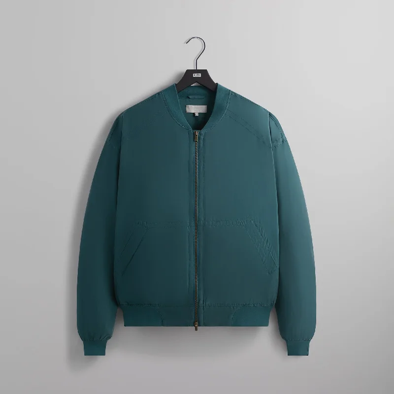 Sports Comfort Style Kith Koen Washed Silk Bomber Jacket - Algae