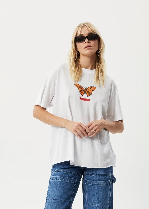 High-end Design AFENDS Womens Papillon - Oversized T-Shirt - White