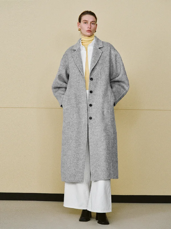 Personalized Outfit Notch Lapel Longline Coat