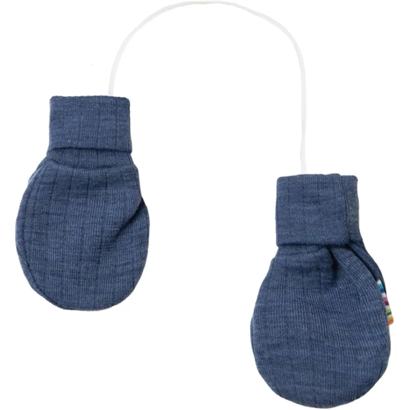 Fashion Concept Joha Wool Blue Melange Gloves W/0 Thumb