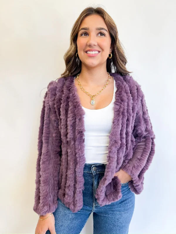 Cool Style Eggplant Purple Fur
