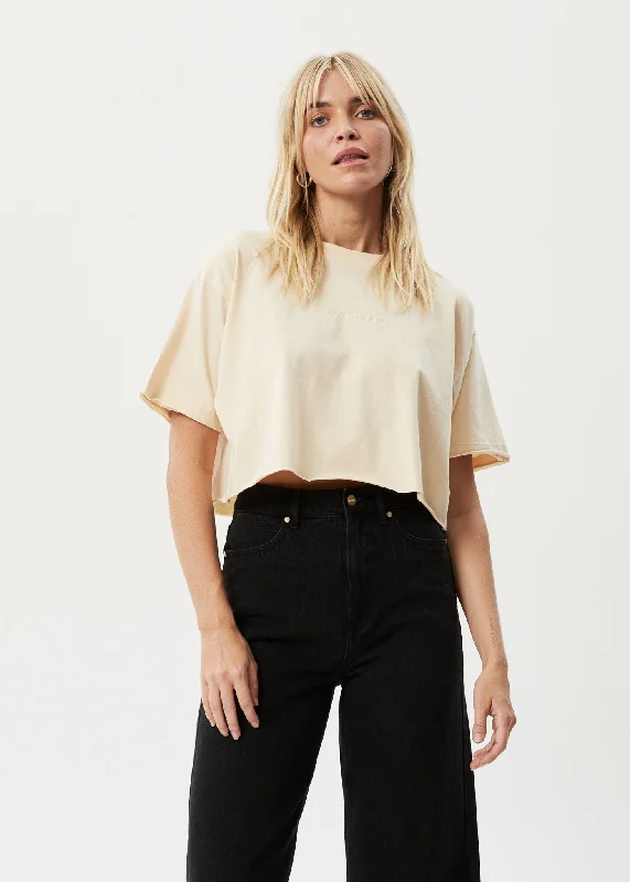 Classic Items AFENDS Womens Restless Slay Cropped - T-Shirt - Sand