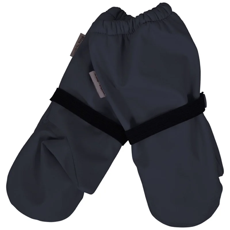 Wearable At Home Or Out Mikk-Line Rain Mittens w. Fleece Blue Nights