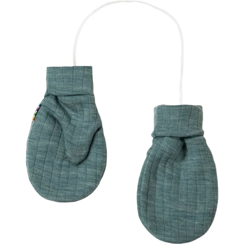 Single-shoulder Neck Design Joha Wool Aqua Melange Gloves