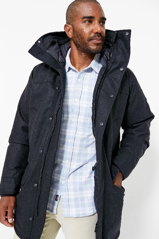 Perfect Tailoring Carbon Melange Wool Reskill Langford Parka