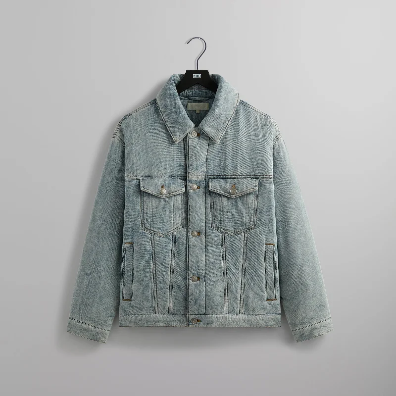 Fresh And Simple Kith Puffed Jase Paisley Denim Jacket - Light Indigo