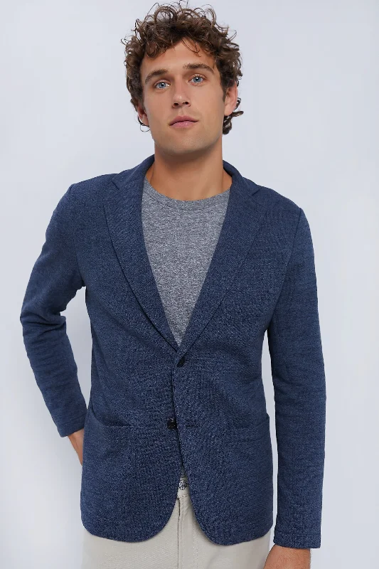 Classic Series Deep Navy Inlet Knit Blazer