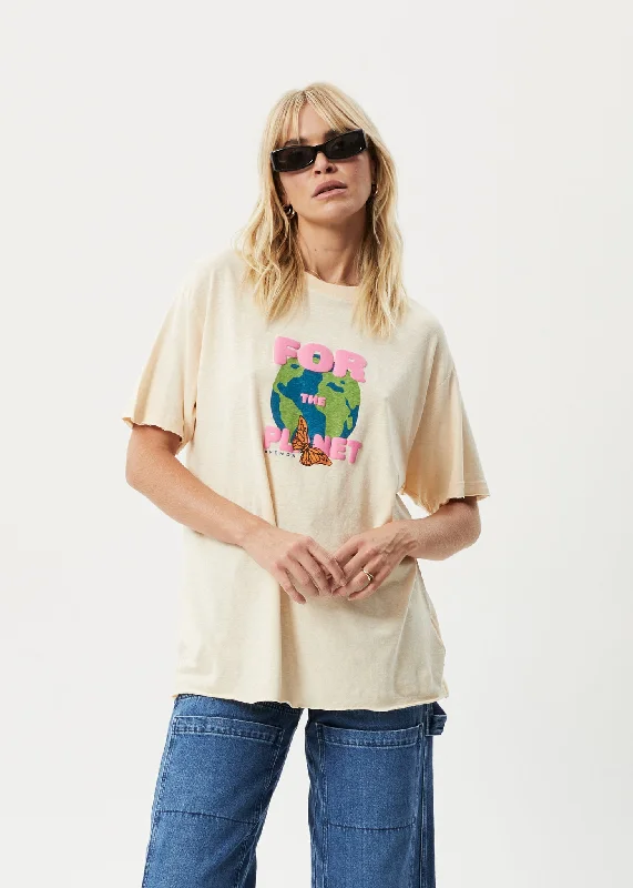 Quality Tailoring AFENDS Womens Planet - Oversized T-Shirt - Sand
