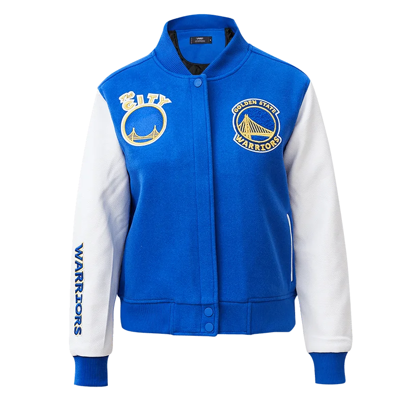 Personalized Design NBA GOLDEN STATE WARRIORS CLASSIC WOOL WOMEN'S VARSITY JACKET (ROYAL BLUE/WHITE) Personalized Design NBA GOLDEN STATE WARRIORS CLASSIC WOOL WOMEN'S VARSITY JACKET (ROYAL BLUE/WHITE)