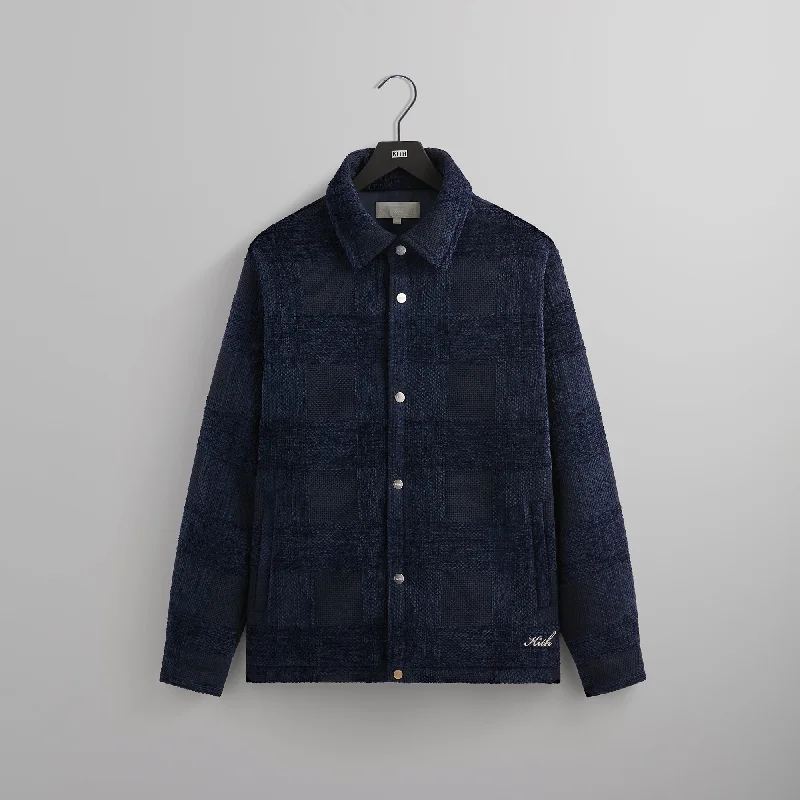 Comfortable Mind Kith Chenille Plaid Brixton Puffed Shirt Jacket - Nocturnal