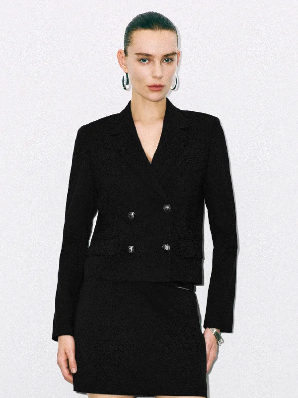 Playful Style V-Neck Straight Blazers