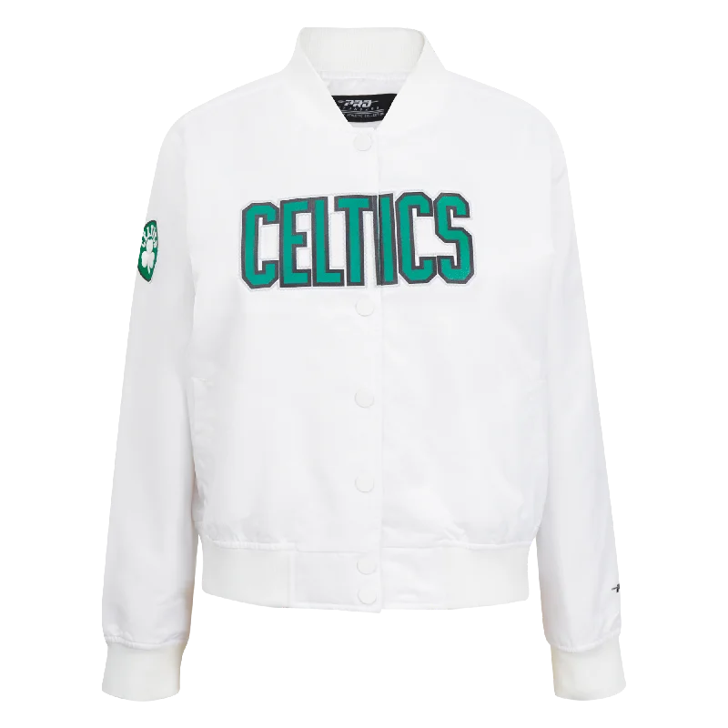 Celebrity Picks NBA BOSTON CELTICS CLASSIC WOMEN'S SATIN JACKET (WHITE)