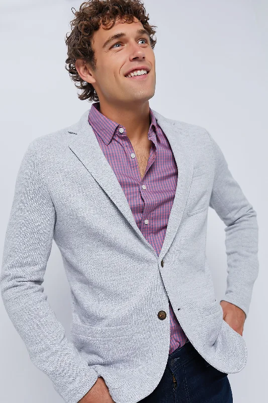 Fresh And Capable Heather Grey Inlet Knit Blazer