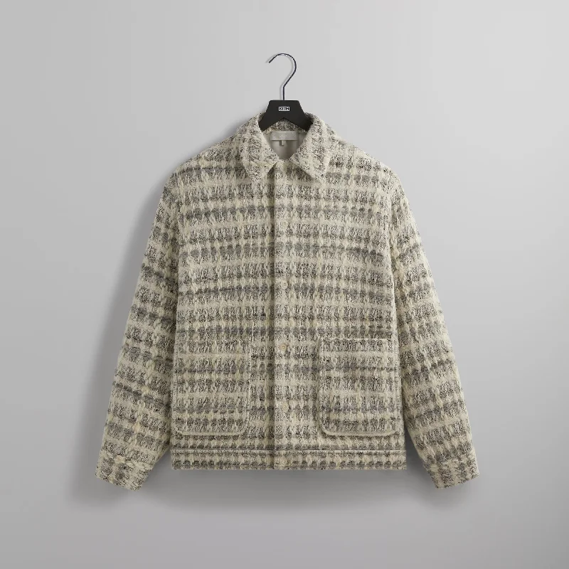 Sports And Leisure Kith Windowpane Tweed Boxy Collared Overshirt - Atrium