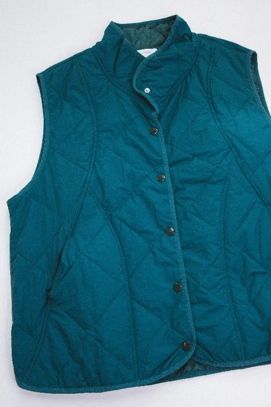 Dressing Tips Queen Bee Quilted Vest, Teal Green | Plus Size