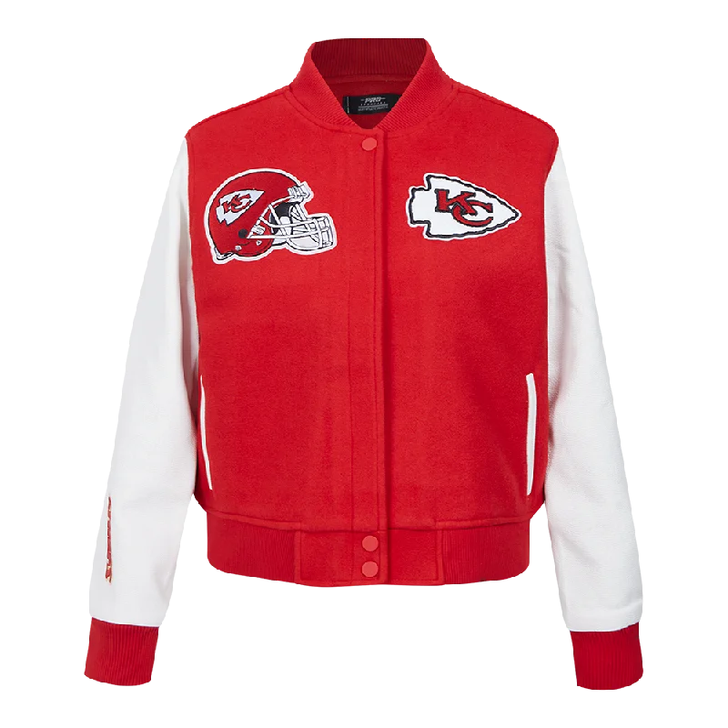 High-end Sense NFL KANSAS CITY CHIEFS CLASSIC WOMEN'S WOOL VARSITY JACKET (RED/WHITE) High-end Sense NFL KANSAS CITY CHIEFS CLASSIC WOMEN'S WOOL VARSITY JACKET (RED/WHITE)