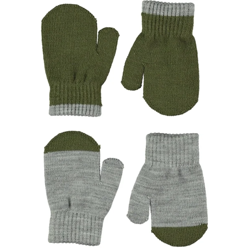 High Street Fashion Molo Grey Melange Kenny 2-Pack Mittens