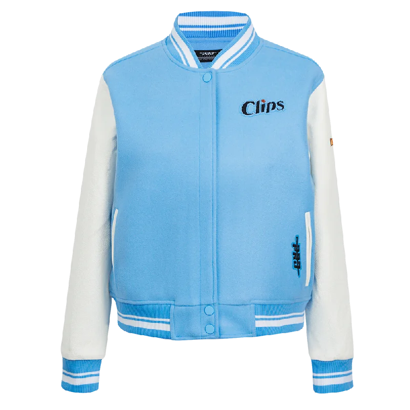 Basic Version NBA LOS ANGELES CLIPPERS CITY EDITION 24-25 WOMEN'S RIB WOOL VARSITY (UNIVERSITY BLUE/WHITE) Basic Version NBA LOS ANGELES CLIPPERS CITY EDITION 24-25 WOMEN'S RIB WOOL VARSITY (UNIVERSITY BLUE/WHITE)