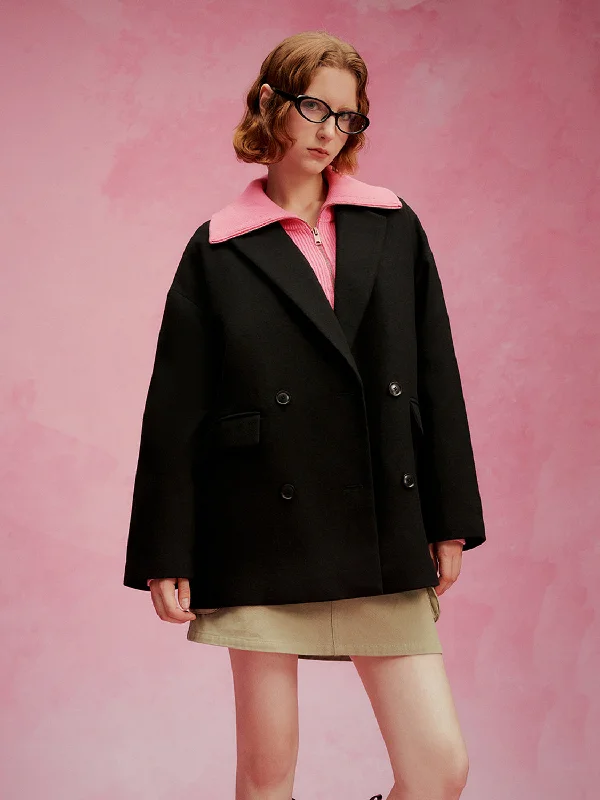 Classic Choice Notch Lapel Double Breasted Coat