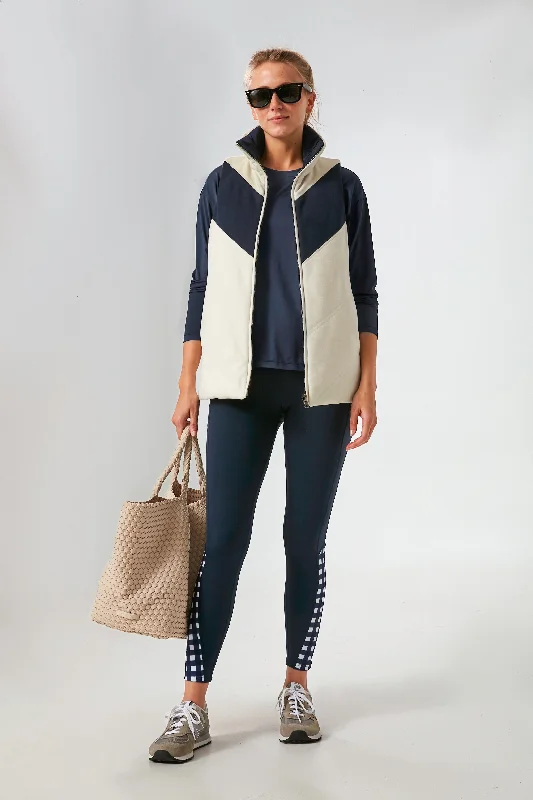 Integrated Design White and Navy Reversible Varsity Vest