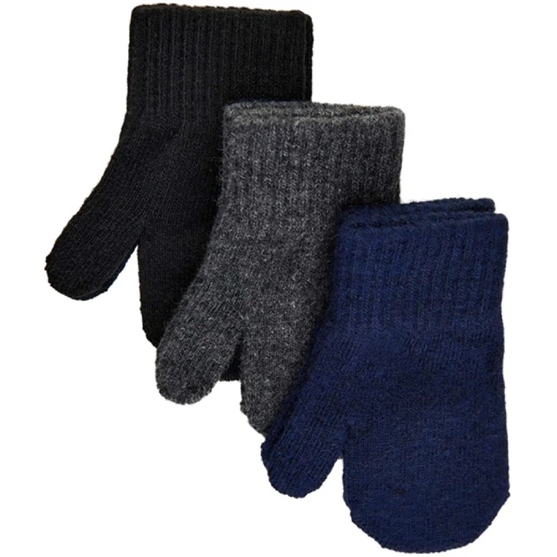 Multi-functional style Mikk-Line Magic Mittens 3-Pack Bluenights Antrazite Black Pack