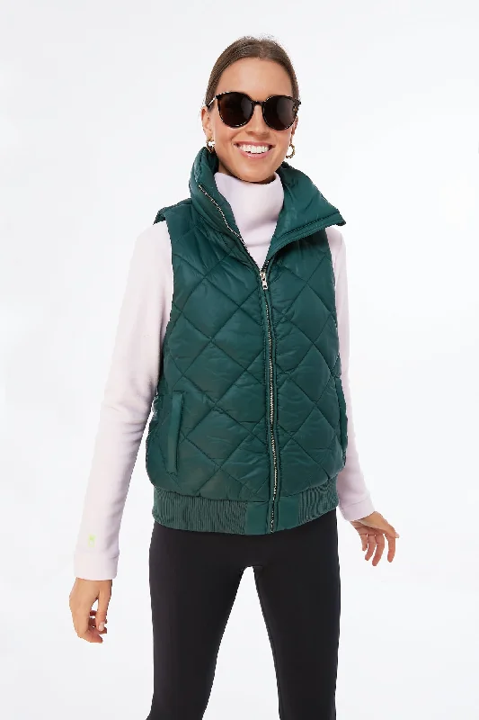 Knowledge And Elegance Green Jackson Quilted Vest