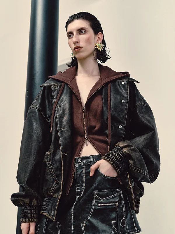 Minimalism Vegan Leather Jacket