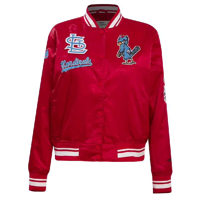 High-quality Styles MLB ST. LOUIS CARDINALS RETRO CLASSIC WOMEN'S RIB SATIN JACKET (RED) High-quality Styles MLB ST. LOUIS CARDINALS RETRO CLASSIC WOMEN'S RIB SATIN JACKET (RED)