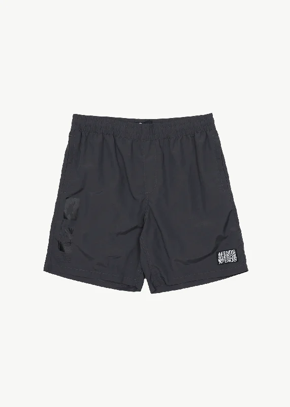 Retro Style AFENDS Mens Collage - Swim Short 18" - Charcoal