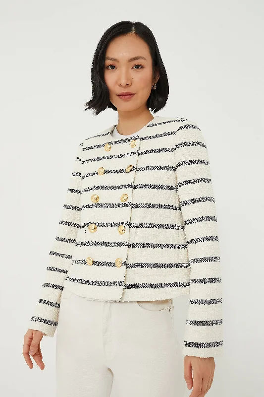 Soft And Comfortable Navy Stripe Marais Jacket