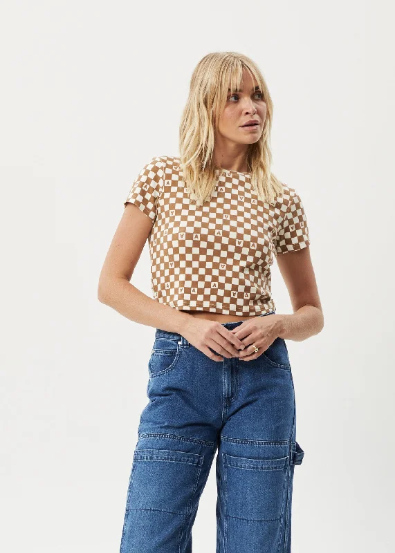 Classic Series AFENDS Womens Maia - Rib T-Shirt - Toffee