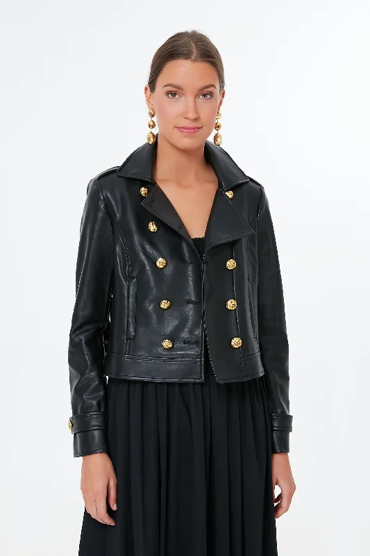 Advanced Customization Black Vaughn Cropped Leather Jacket