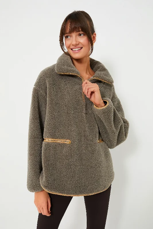 Body Design Olive Rhodes Shearling Quarter Zip