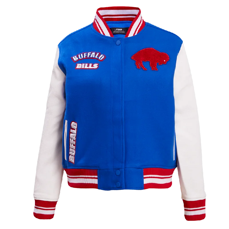 Versatile Items NFL BUFFALO BILLS RETRO CLASSIC WOMEN'S RIB WOOL VARSITY JACKET (ROYAL BLUE/RED) Versatile Items NFL BUFFALO BILLS RETRO CLASSIC WOMEN'S RIB WOOL VARSITY JACKET (ROYAL BLUE/RED)